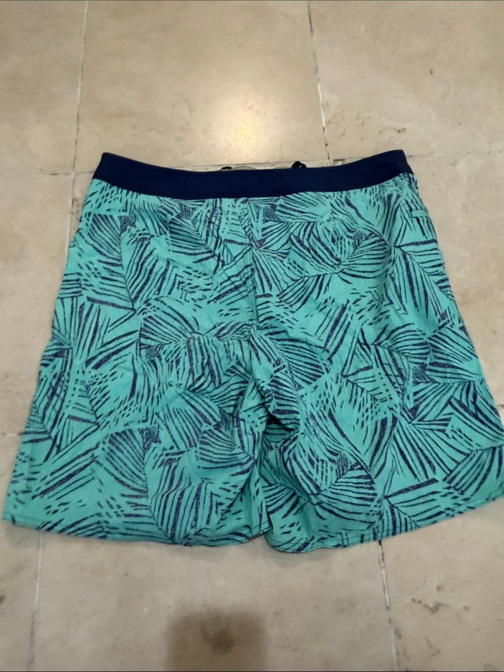 Patagonia Teal and Navy Palm-Print Board Shorts